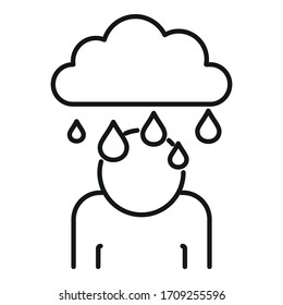 Rainy depression icon. Outline rainy depression vector icon for web design isolated on white background