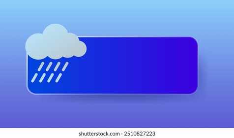 Chuvoso. Bloco vazio para colocar seu conteúdo, aplicativo de previsão do tempo ou site. Nuvem, relâmpago, tempestade, outono, chuva, nublado, vento, temperatura, precipitação, graus Celsius, Fahrenheit