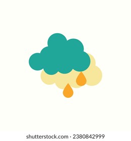 rainy flat icon, isolated icon in light background, perfect for website, blog, logo, graphic design, social media, UI, mobile app