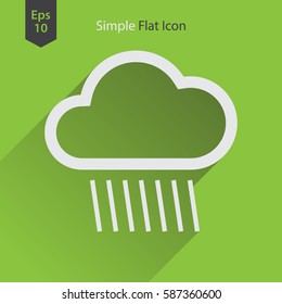Rainy Flat Icon. Simple Sign Of Weather. Vector Illustrated Symbol
