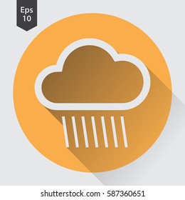 Rainy Flat Icon. Simple Sign Of Weather. Vector Illustrated Symbol