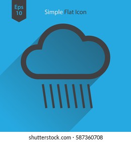 Rainy Flat Icon. Simple Sign Of Weather. Vector Illustrated Symbol