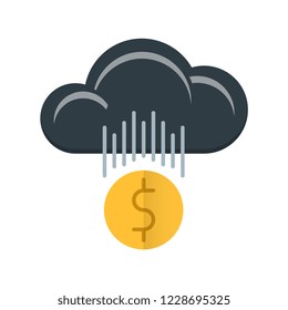 Rainy flat vector icon.