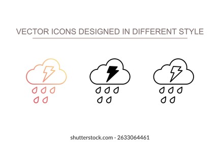Rainy icon design with white background stock illustration