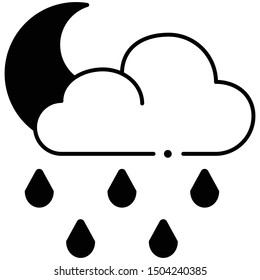 Rainy icon fill  vector illustration 