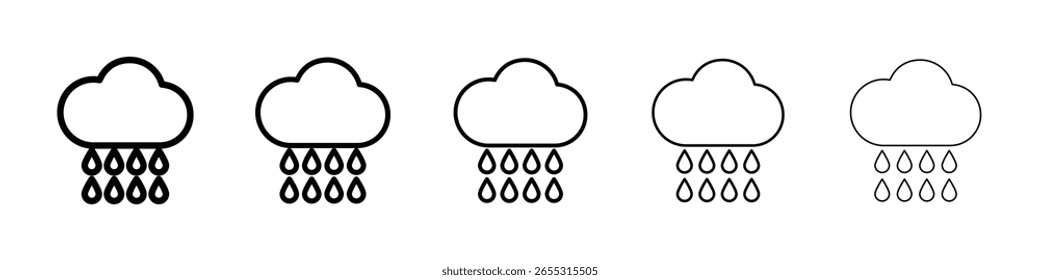 Icono lluvioso lleno de concepto de signo plano para el Diseño web.