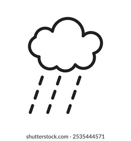 Rainy icon Flat art illustration in outline
