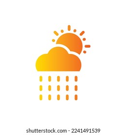 rainy icon with isolated vector and transparent background