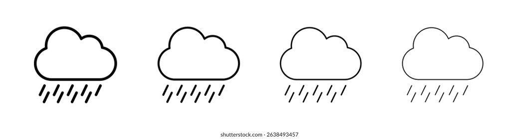 Rainy icon Outline sign symbol set