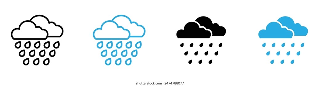 Rainy Icon Perfect for Weather and Climate Illustrations