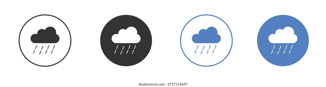Conjunto de pictogramas de iconos lluviosos. Diseños de iconos de Vector