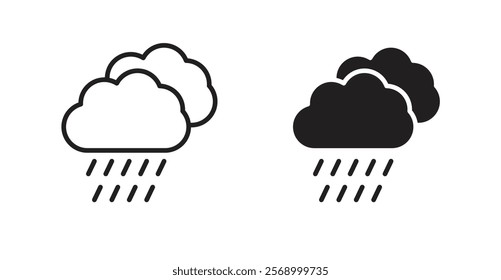Rainy icon set vector graphics designs