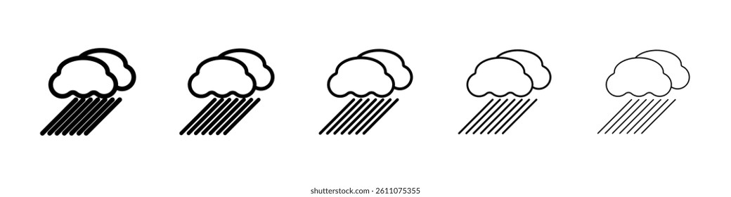 Rainy icon Symbol mark in Outline style
