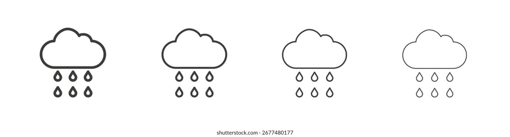 Rainy icon symbol. Vector isolated illustration.