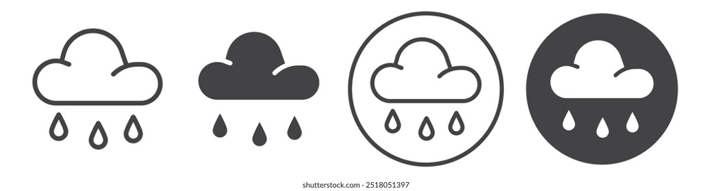 Rainy icon thin line illustration