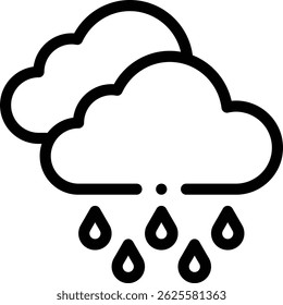 rainy icon. Thin Linear Style Design Isolated On White Background