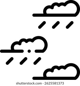 rainy icon. Thin Linear Style Design Isolated On White Background