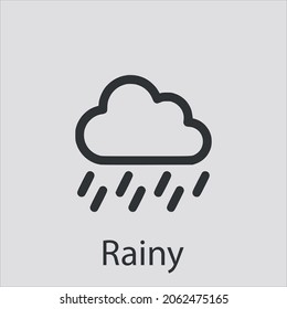 rainy icon vector icon.Editable stroke.linear style sign for use web design and mobile apps,logo.Symbol illustration.Pixel vector graphics - Vector
