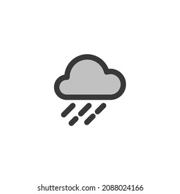 Rainy icon, vector illustration. Simple design style on white background Cloud rain.