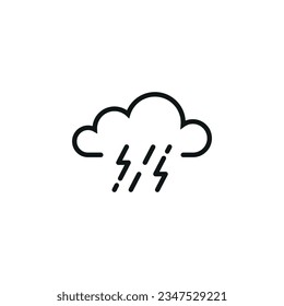 Rainy icon vector illustration. Thunderbolt icon on isolated background. Climate sign concept.