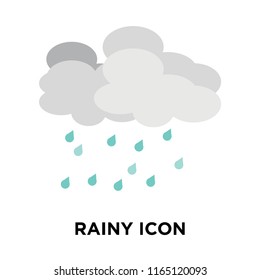 Rainy icon vector isolated on white background, Rainy transparent sign , weather symbols