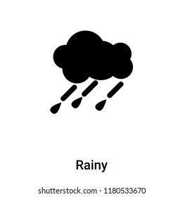 Rainy Icon Vector Isolated On White Stock Vector (Royalty Free