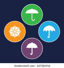 Rainy icons set. set of 4 rainy filled icons such as