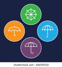 Rainy icons set. set of 4 rainy outline icons such as