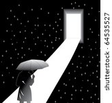 Rainy life and white end. Vector illustration.