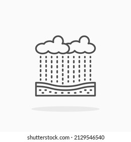 Rainy line icon. Editable stroke and pixel perfect. Can be used for digital product, presentation, print design and more.