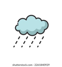 Rainy Lineal Color Icon Vector Illustration - Spring Season Icon Concept.