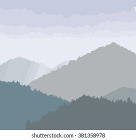 Rainy mountain landscape