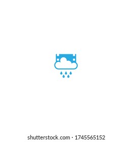 Rainy movie  logo icon concept illustration