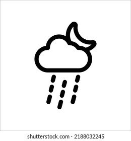 Rainy night icon, Line Vector graphics