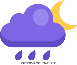 Rainy night, illustration, vector on a white background.