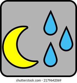 Rainy night, illustration, vector on a white background.