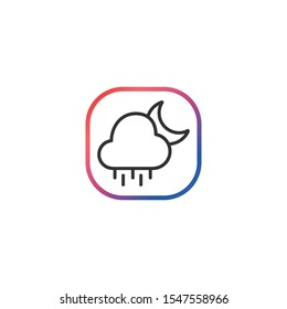 Rainy Night  - Line Vector Icon