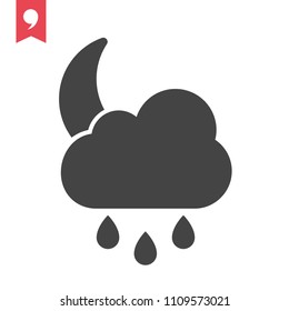 Rainy night vector icon