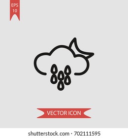 Rainy night vector icon illustration symbol