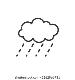 Rainy Outline Icon Vector Illustration -  Spring Season Icon Concept.