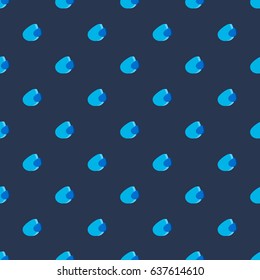 RAINY PATTERN
repeated 3 dimensions simple graphic rain drop icons on the dark blue background. It can be used as seamless pattern for background, banner.