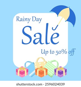 It is rainy sale up to 50% off umbrella design.