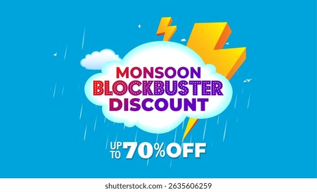 estação chuvosa fundo nublado com Venda conceito promocional, monção blockbuster desconto, oferta e negócio.