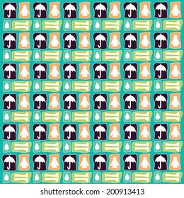 rainy season elements background vector