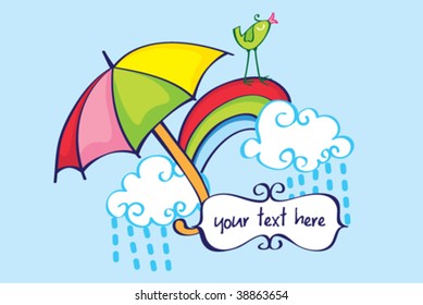 rainy season elements. may use as card or background