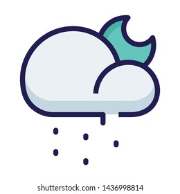 Rainy season flat vector icon