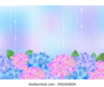 Rainy Season Hydrangea Background Frame