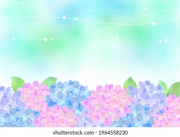 Rainy Season Hydrangea Background Frame