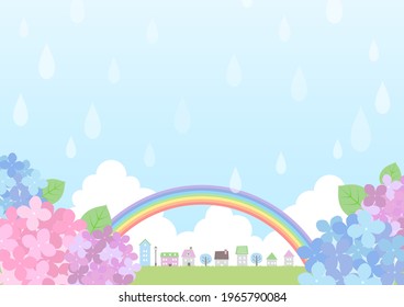 雨 あじさい のイラスト素材 画像 ベクター画像 Shutterstock