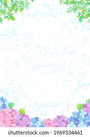 Rainy Season Hydrangea Background Frame